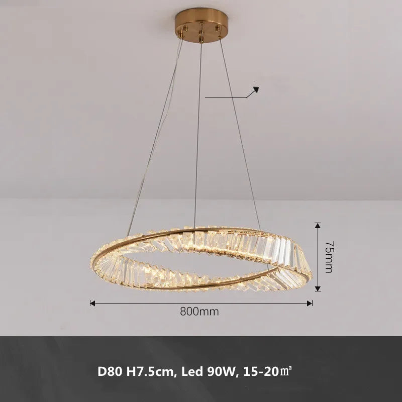 Afralia™ Gold Metal LED Dimmable Ceiling Light with K9 Crystals