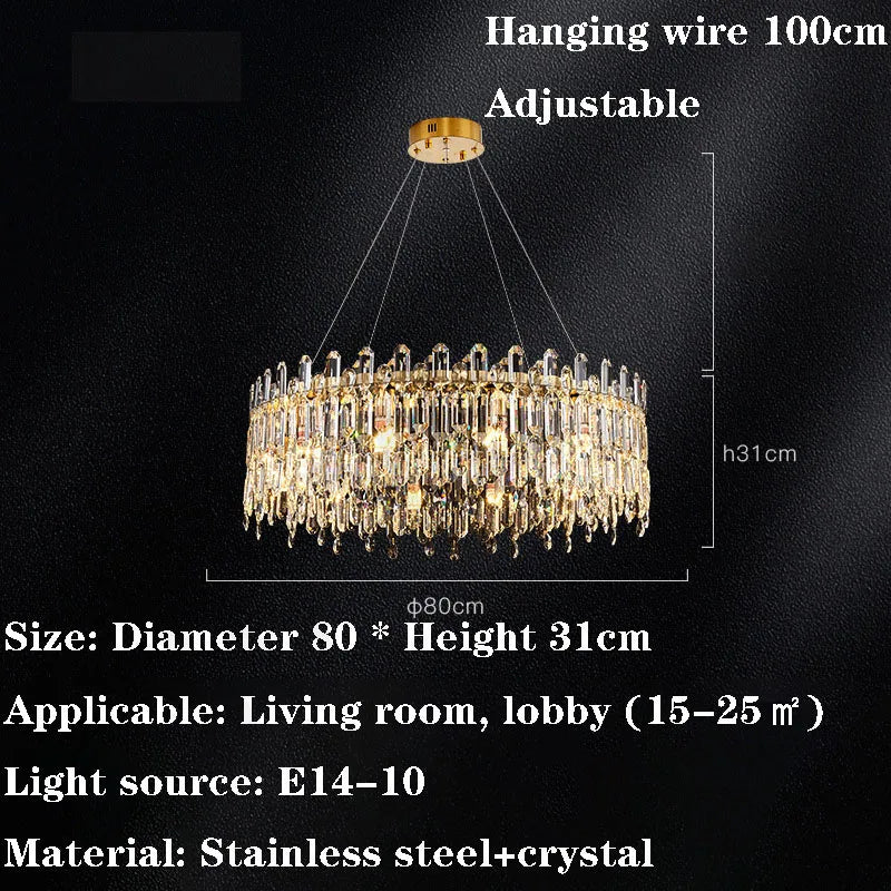 Afralia™ Crystal Pendant LED Chandelier | Home Decor Ceiling Light Fixture