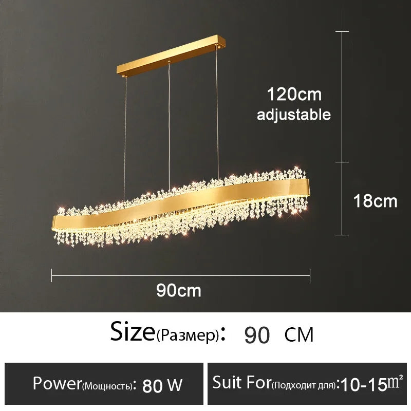 Afralia™ Crystal Tassel Pendant Chandeliers – Modern Luxury LED Lighting for Dining and Living Room