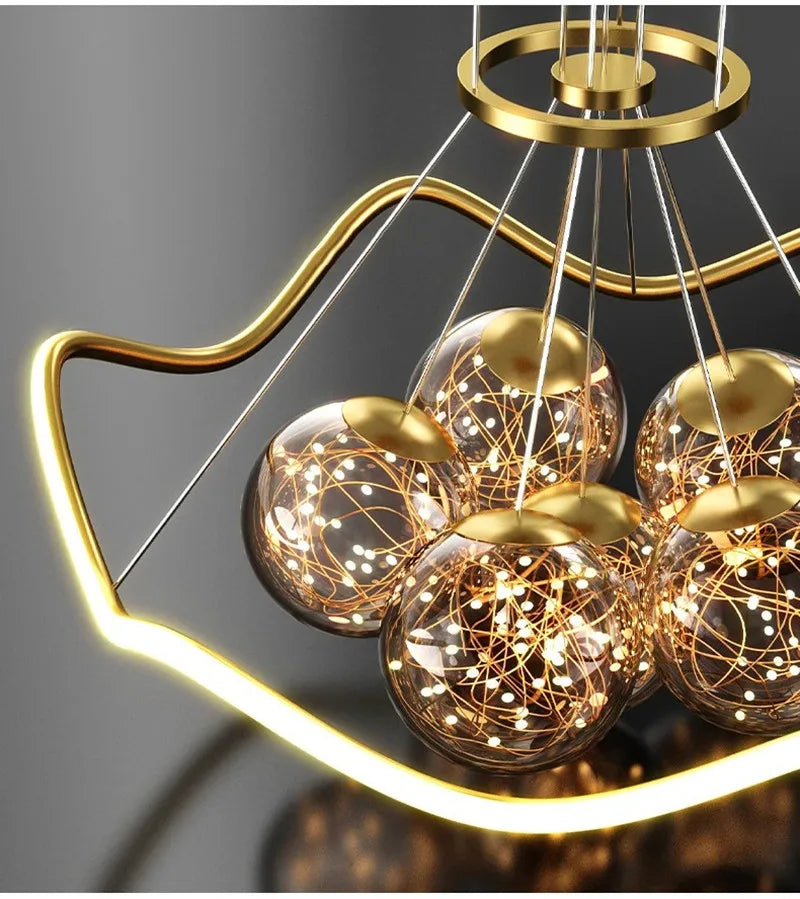 Afralia™ Bubble Pendant Chandelier: Modern Dimmable LED Lighting for Home Decor
