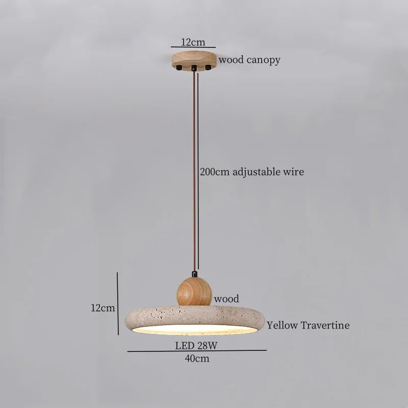 Afralia™ Vintage LED Copper Pendant Light for Bedside, Bar, Living Room - Yellow Travertine