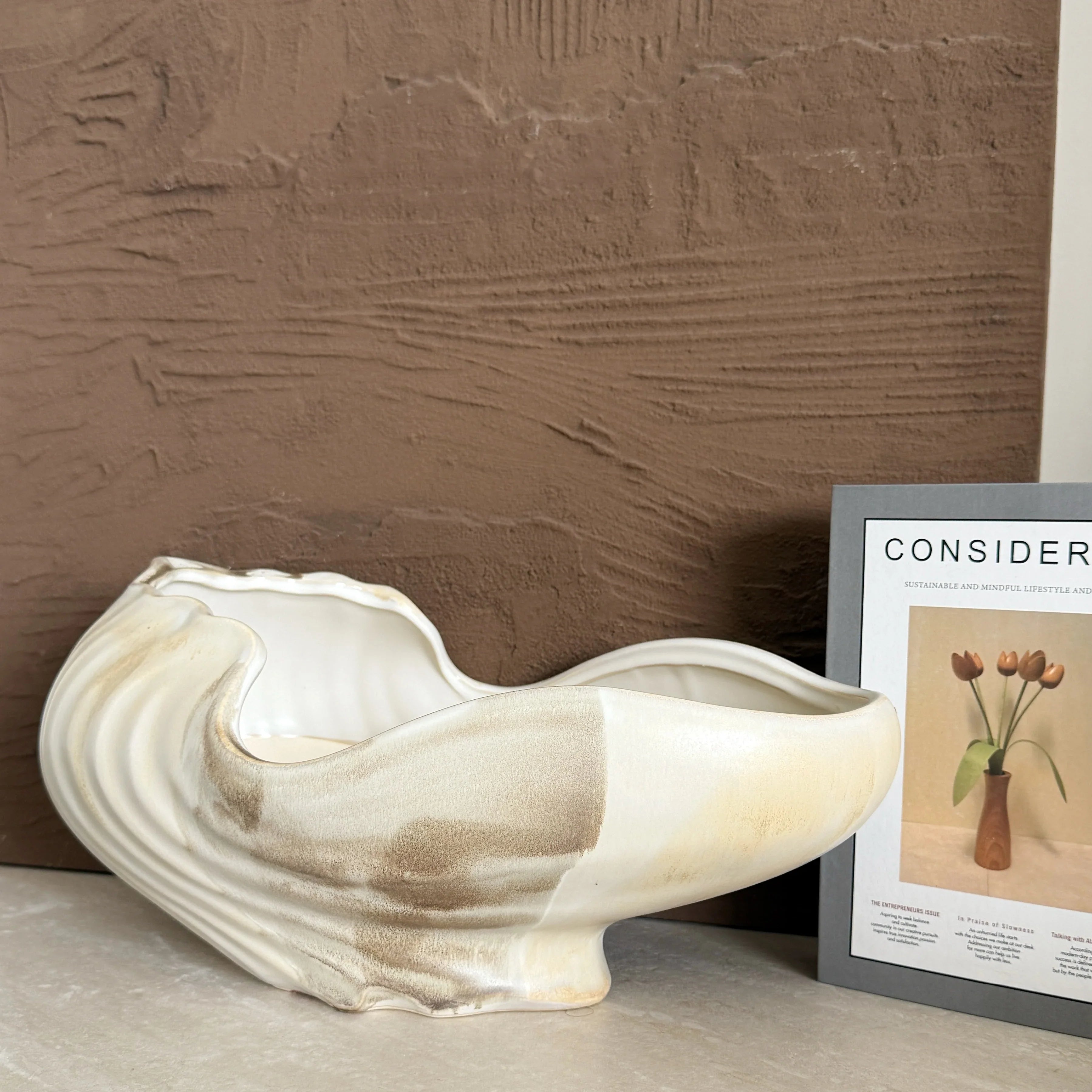 Ceramic Shell Flowerpot by Afralia™: Stylish Vase for Garden & Home Decor