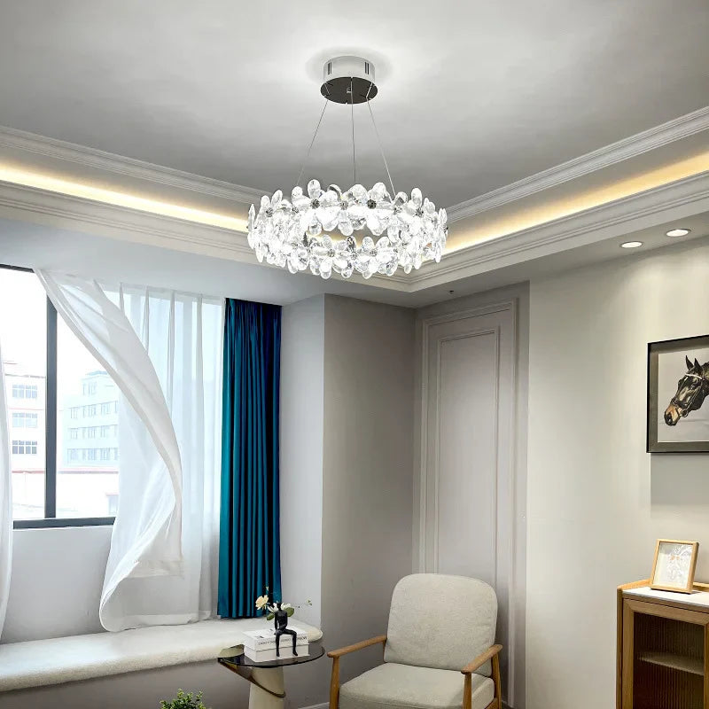 Afralia™ Crystal LED Chandelier: French Style Chrome Plated Pendant Light for Home Decor