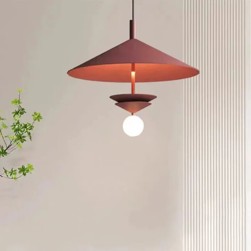Afralia™ Red UFO Pendant Light for Dining and Living Room, Minimalist LED Lamp