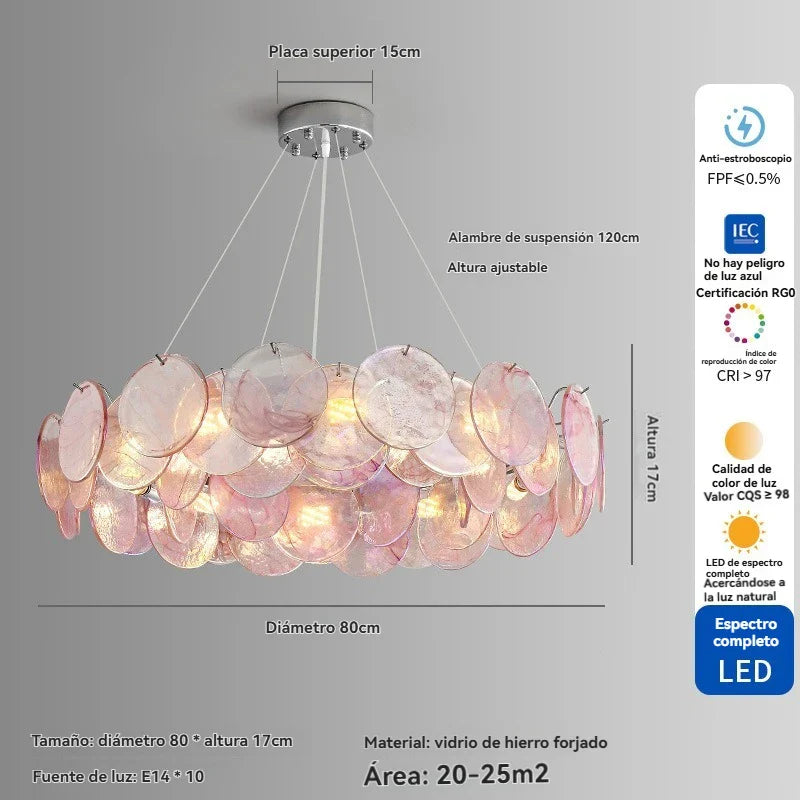 Afralia™ Pink Murano Crystal Chandelier - French Vintage Pendant Light for Home Decor
