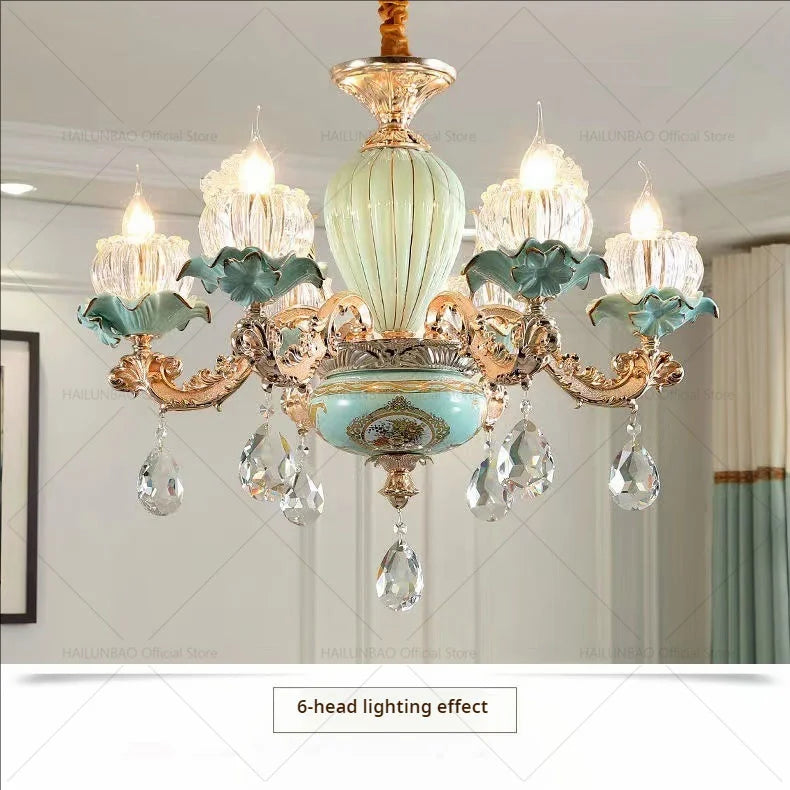 Afralia™ European Crystal Chandelier Living Room Bedroom Lamp High-Grade Villa Duplex Large