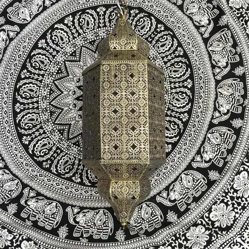 Afralia™ Moroccan Pendant Light LED E27 Vintage Industrial Metal Hanging Lamp