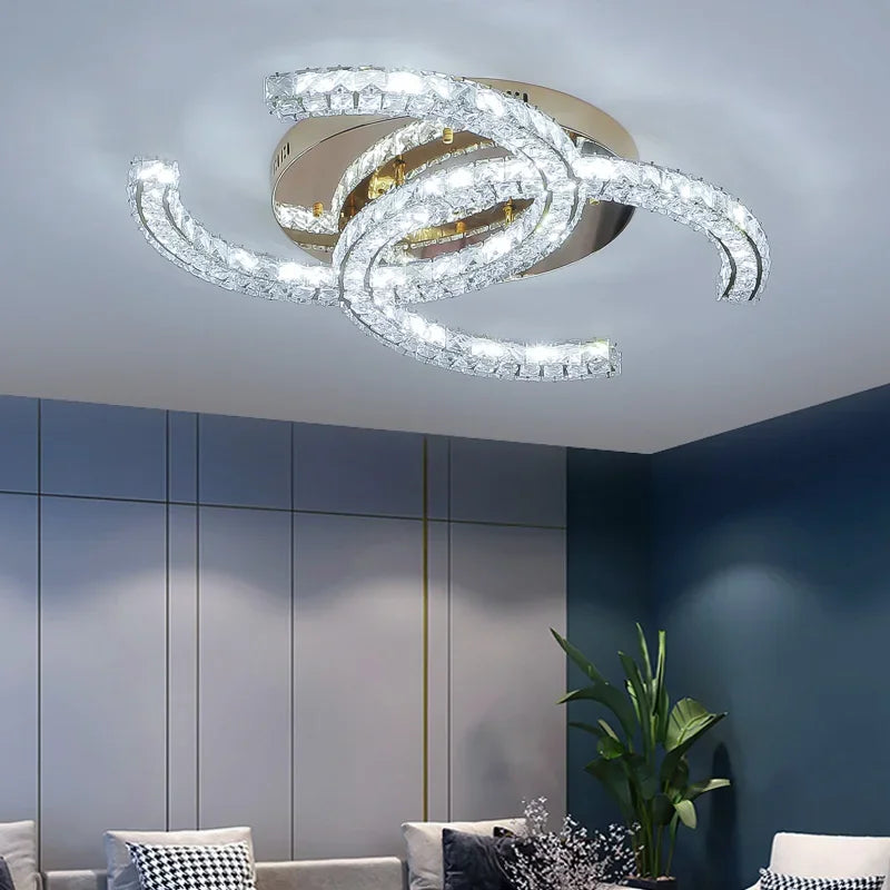 Afralia™ Modern LED Crystal Chandelier for Bedroom, Dining, Living Room Lighting