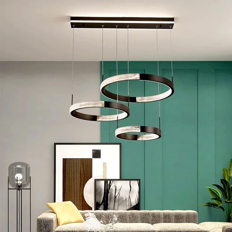 Afralia™ Modern LED Chandelier for Simple Living Room Lighting