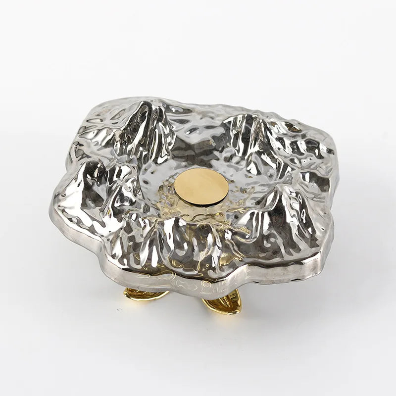 Afralia™ High-Leg Iceberg Tray Desktop Organizer Decor Ashtray Candy Plate