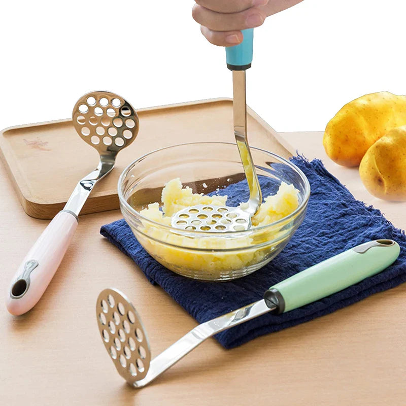 Afralia™ Stainless Steel Kitchen Food Crusher Masher Garlic Grinder for Cooking