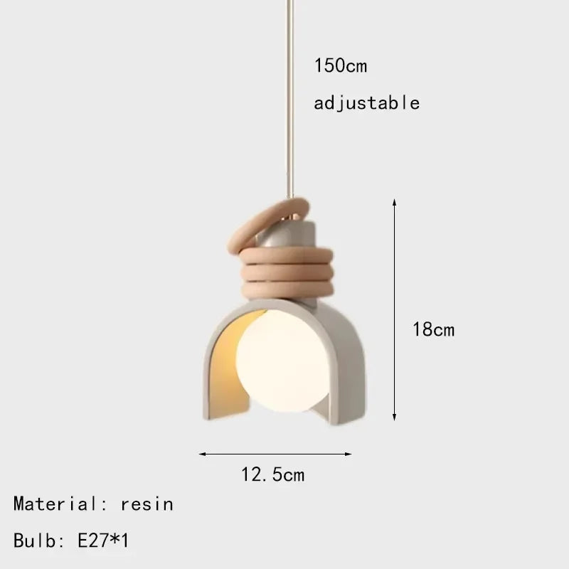 Afralia™ Medieval LED Pendant Light Resin Lamp for Dining Room Bedroom Fixture