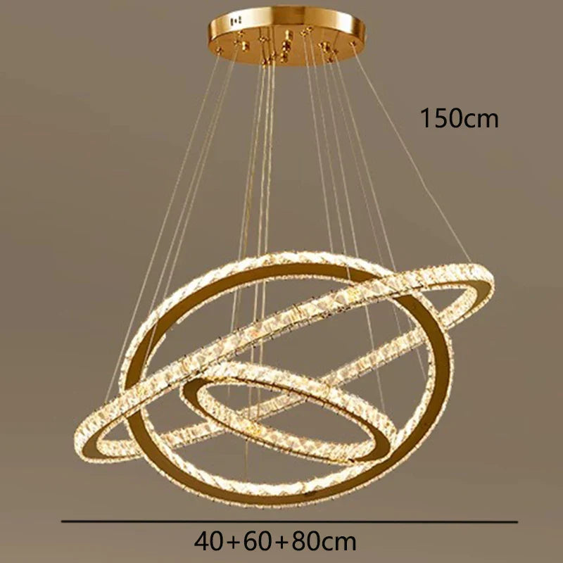 Afralia™ Crystal Chandelier Stair Pendant Lamp Living Room Lighting