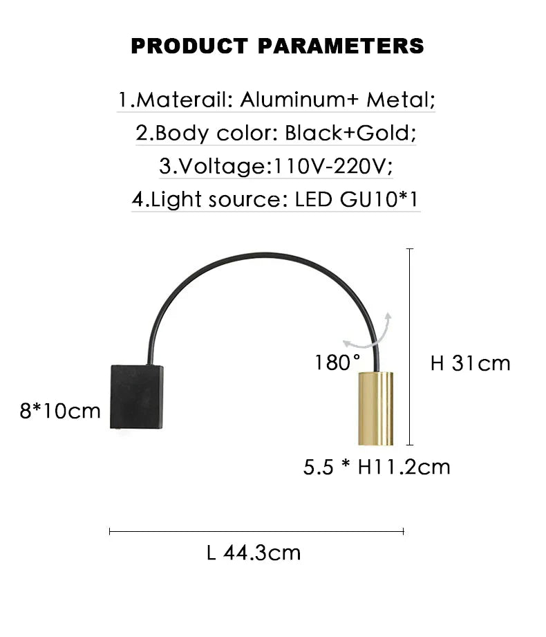 Afralia™ Adjustable Rocker Wall Lamp: Minimalist Style for Living Room, Bedroom, and Study