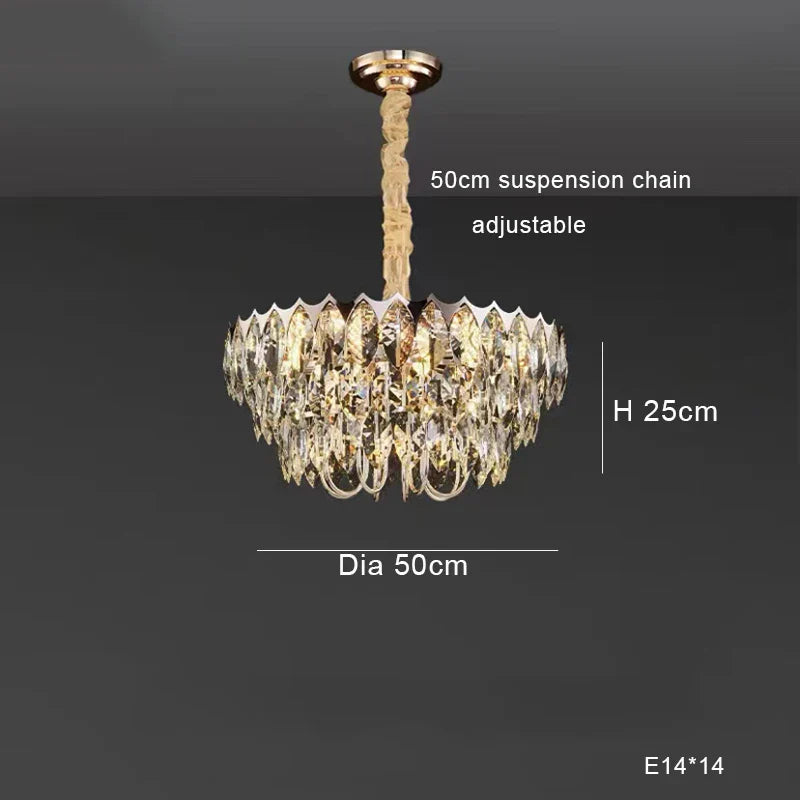 Afralia™ Nordic Crystal Chandelier Dimmable LED Pendant Lamp for Elegant Living Room Décor