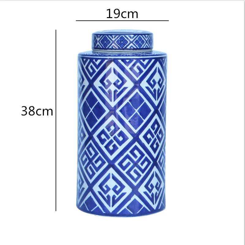 Afralia™ Chinese Retro Ceramics Golden Vase with Cover for Home Décor and Organization