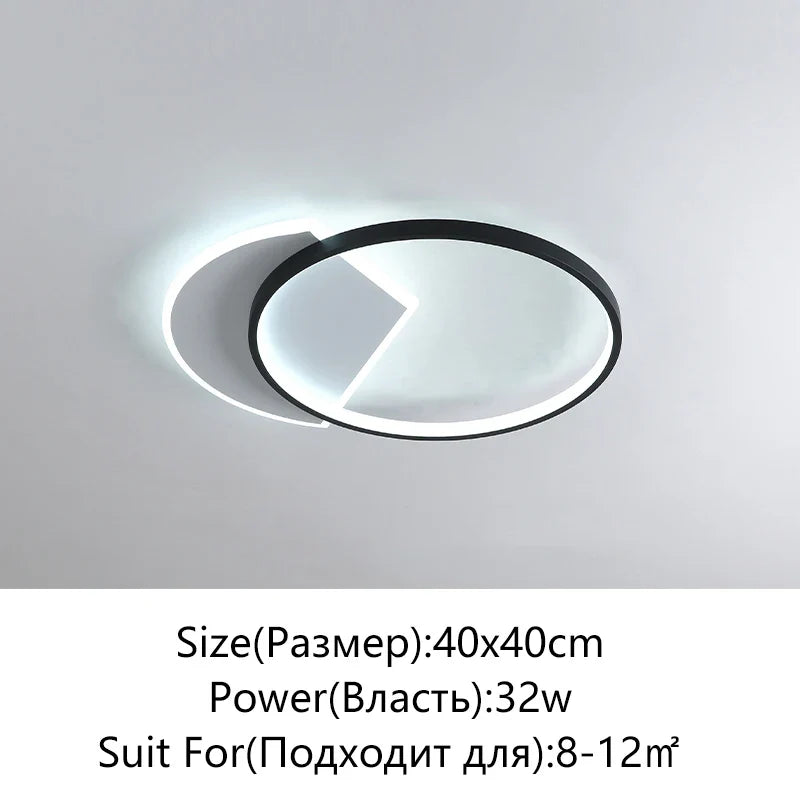 Afralia™ Modern LED Ceiling Lights Bedroom Study Living Room Indoor Round Square Lamp