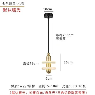 Afralia™ Nordic Marble Single Head Chandelier Luxury Lamps for Modern Restaurant & Bar