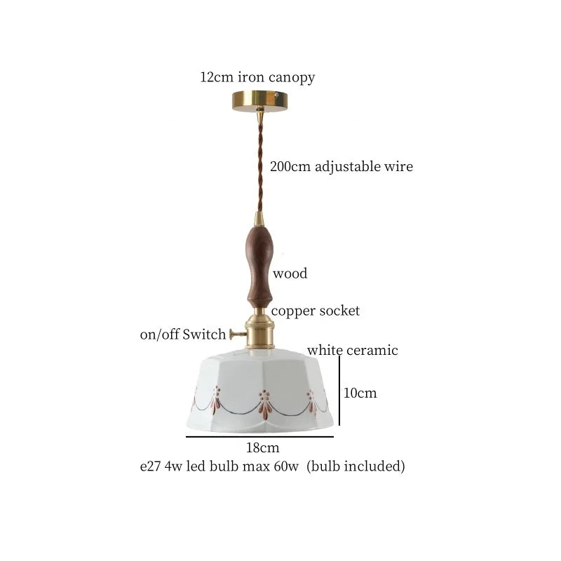 Afralia™ Ceramic LED Hanging Pendant Light - Modern Nordic Design for Home Decor