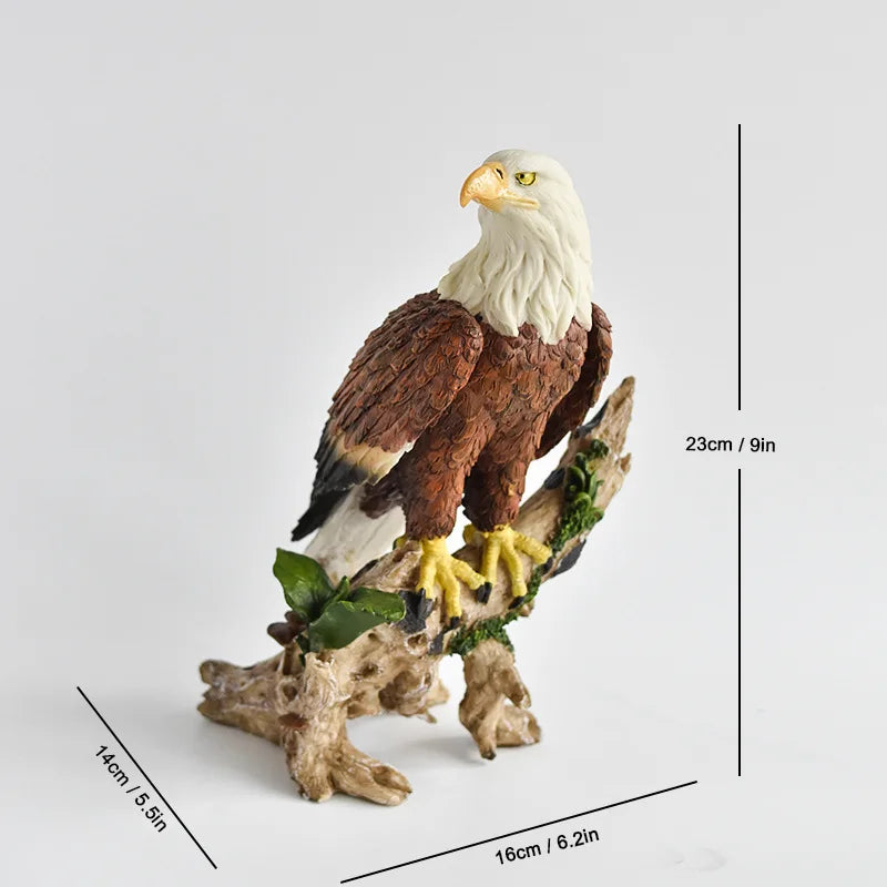 Afralia™ Resin Bald Eagle Sculpture - Simulated Bird Home Decor Figurine