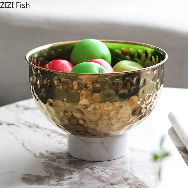 Afralia™ Hammer Pattern Fruits Bowl: Elegant Storage Tray for Snacks, Nuts, and Desserts at Home