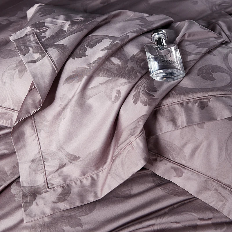 Afralia™ Luxury Egyptian Cotton Jacquard Bedding Set with Duvet Cover, Sheet, and Pillowcases