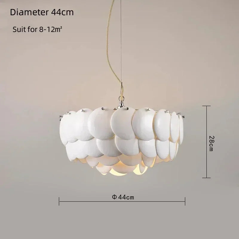Afralia™ White Ceramic Round LED Chandelier for Artistic high-end Decor