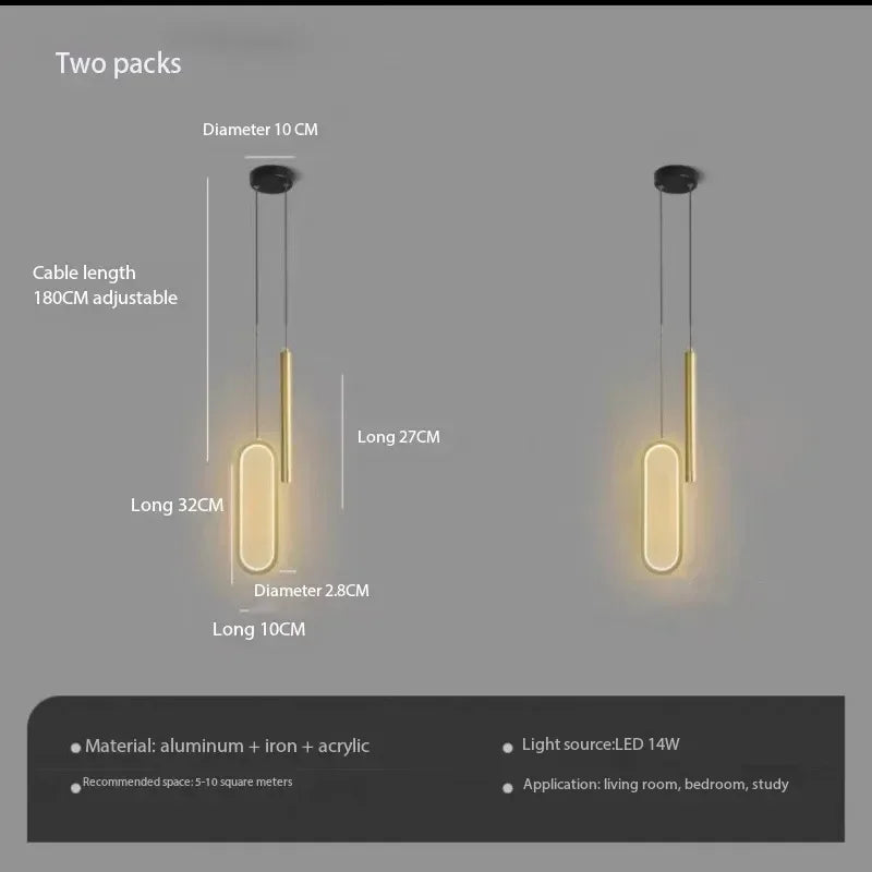 Afralia™ Modern LED Minimalist Chandelier: Nordic Bedroom Pendant Light for Stylish Home Decor