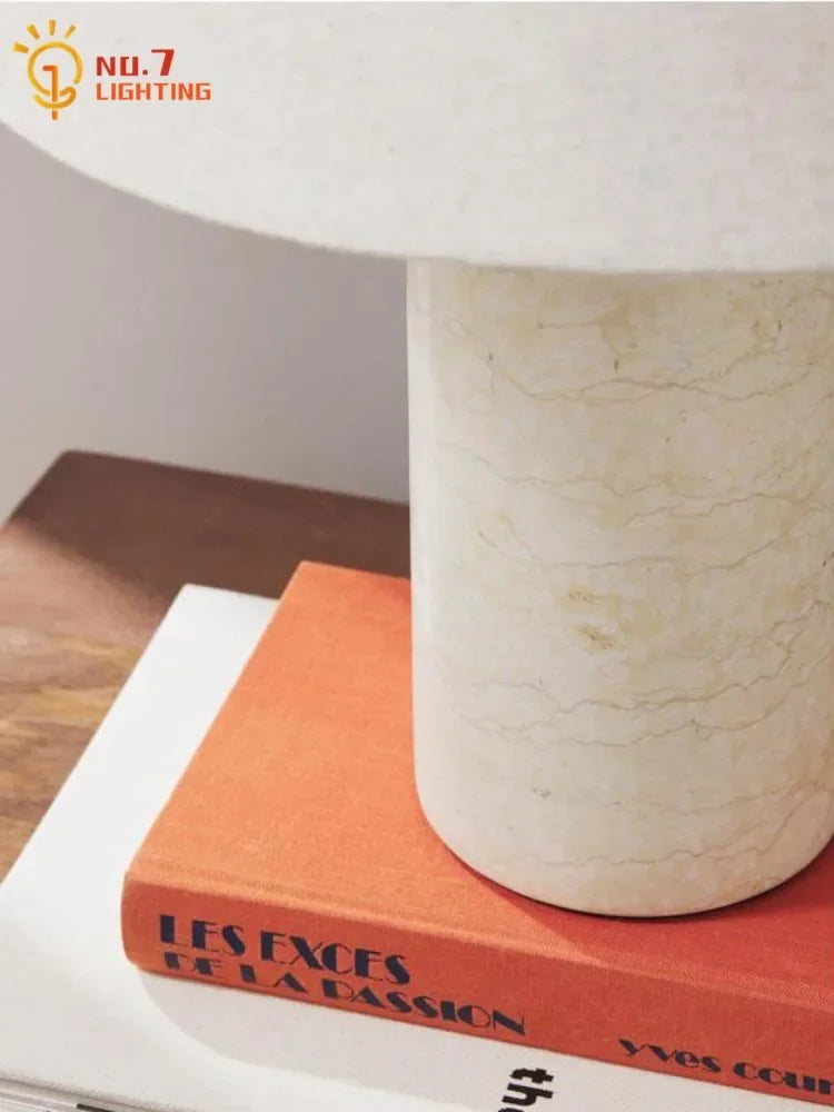 Afralia™ Marble Table Lamp LED E27 White Desk Light for Home Decor
