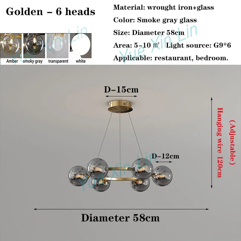 Afralia™ Glass Living Room Chandelier: Luxury Italian Style Ceiling Light for Modern Interior