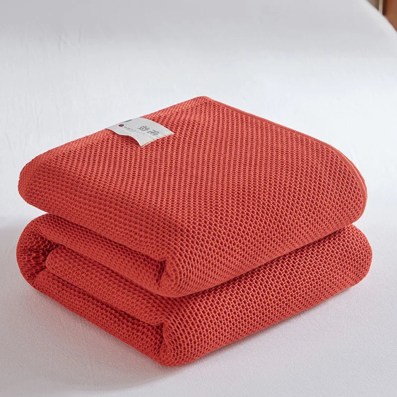 Afralia™ Cotton Honeycomb Towel Blanket for Single Double - Breathable Cozy Sofa Cover