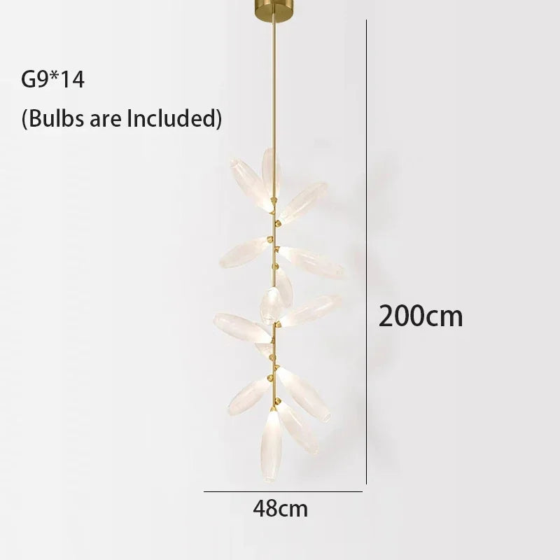 Afralia™ Oval Glass LED Chandelier for Staircase and Living Room