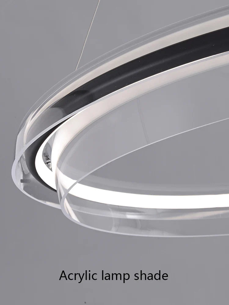 Afralia™ Nordic Minimalism Ring LED Chandelier Acrylic Circle Pendant Light Fixture