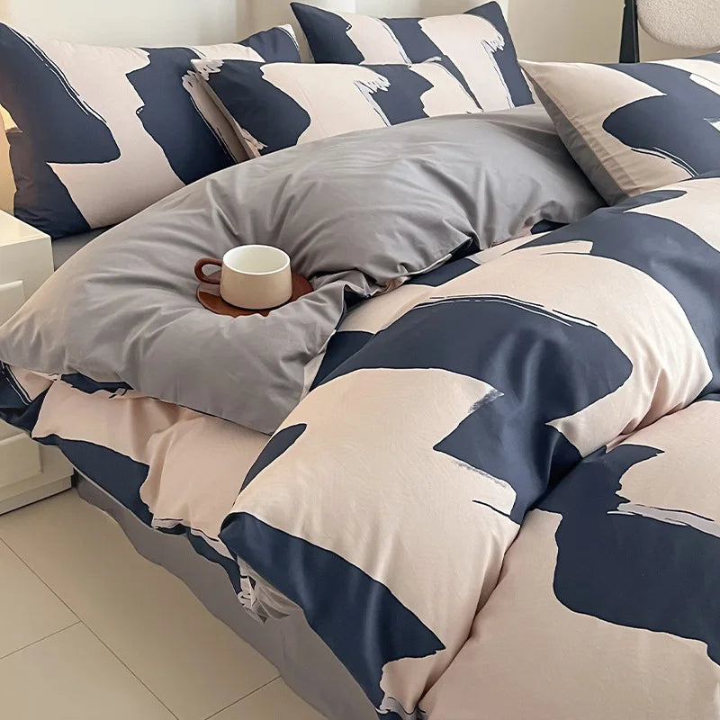 Afralia™ Geometric Print 100% Cotton Bedding Set for All Seasons