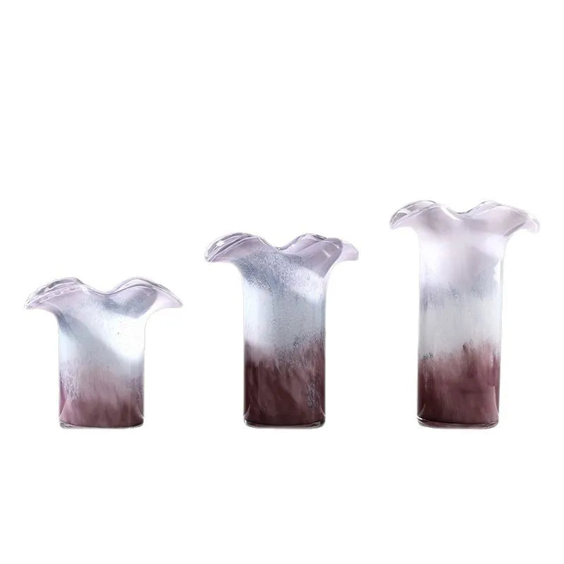 Afralia™ Purple Wave Edge Vase: Gradient Flower Arrangement Home Decor