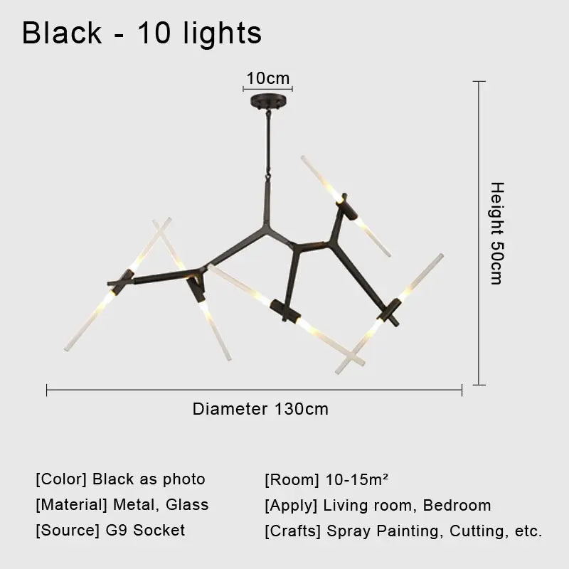 Afralia™ Glass LED Chandelier Ceiling Light for Modern Nordic Design Home Decor