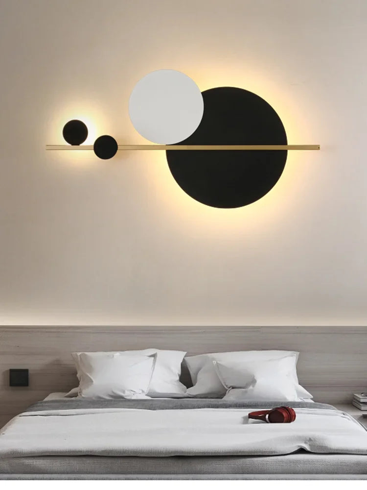 Afralia™ Nordic Black-White Warm Light Bedroom Wall Lamp