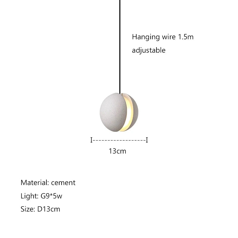 Afralia™ Cement Planet Chandelier Hanging Lamp for Dining Room & Bedroom