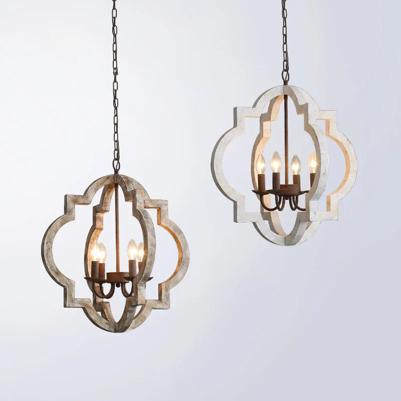 Afralia™ Solid Wood Chandelier: Elegant Pendant Light for Home Improvement