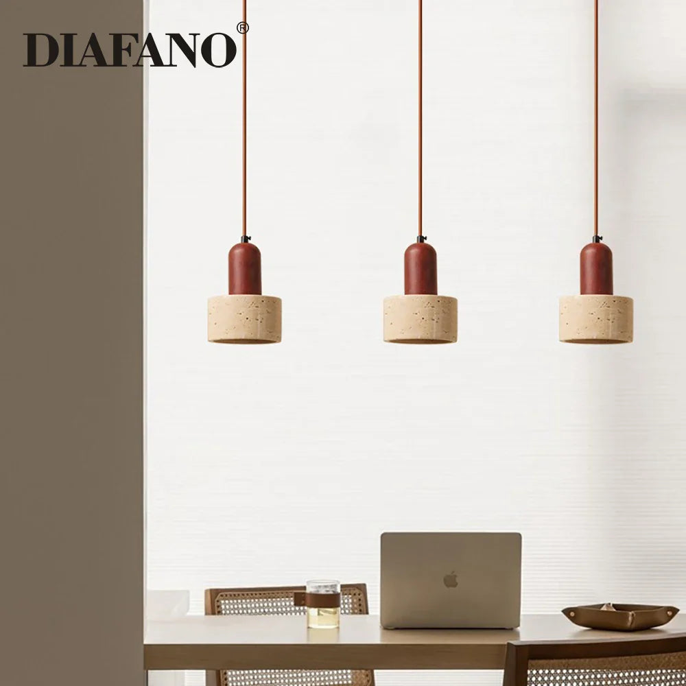 Afralia™ Log Chandelier: Nordic Vintage Kitchen Bedroom Hanging Lamp