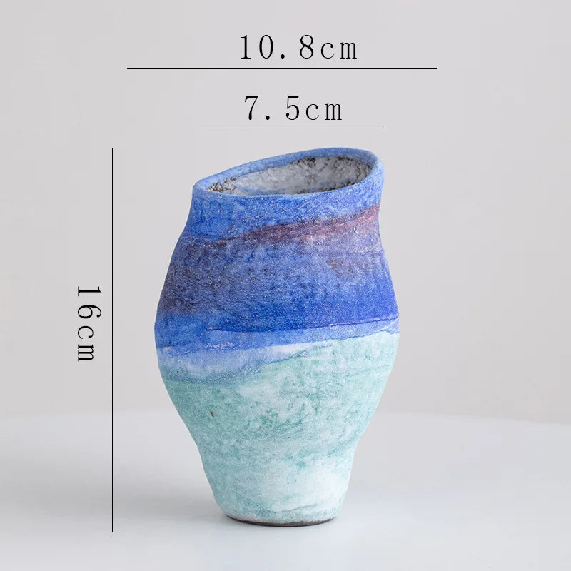 Afralia™ Gradient Ceramic Vase - Tabletop Floral Decoration