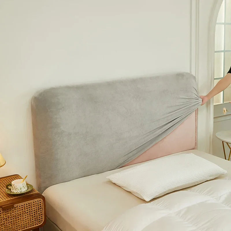 Afralia™ Plush Velvet Headboard Cover: Spandex Bed Head All-inclusive Dustproof Protector