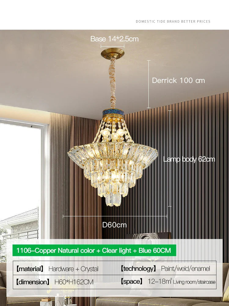 Afralia™ Crystal Chandelier: Luxury Living Room Lighting in Modern European Style for Villa