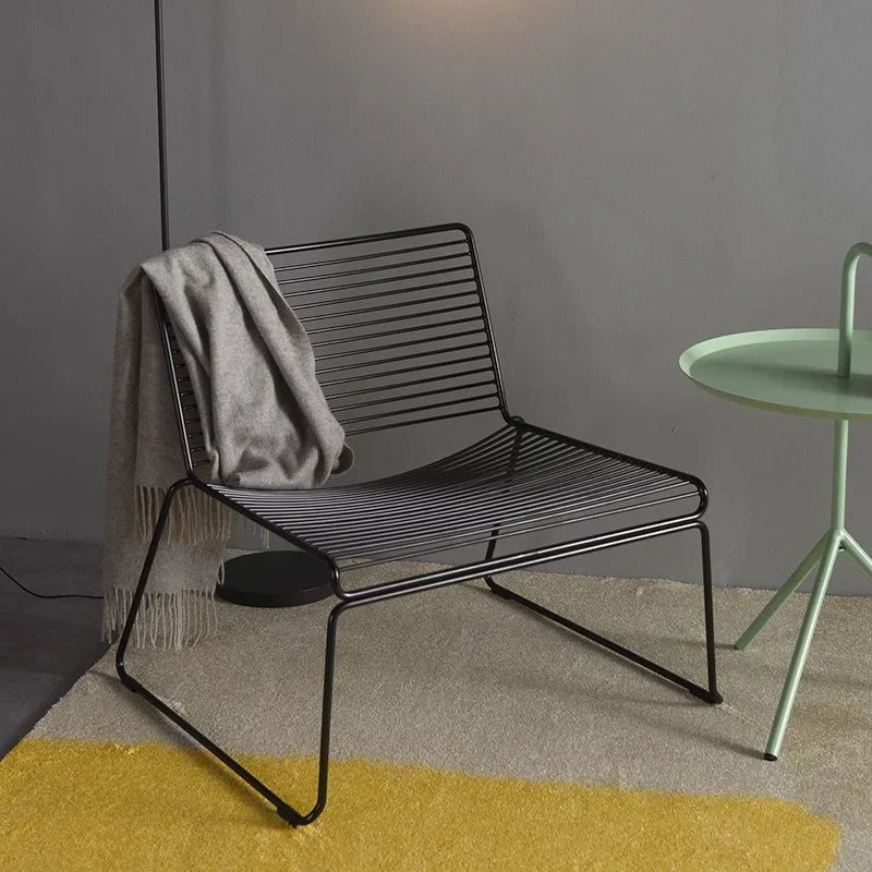 Afralia™ Nordic Iron Dining Chair: Creative Minimalist Design for Small Spaces