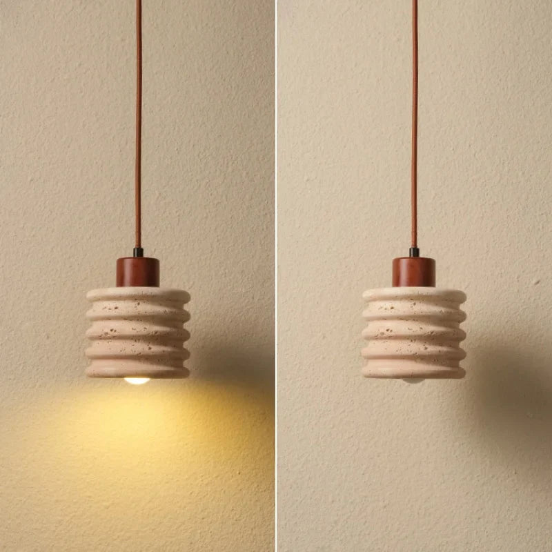 Afralia™ Yellow Travertine LED Pendant Light - Modern Nordic Adjustable Hanging Lamp