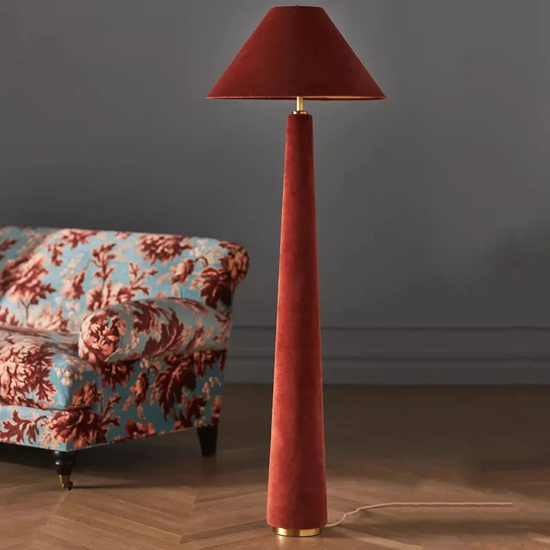 Afralia™ Cotton Velvet Floor Lamp LED E27 Modern Light Fixtures for Living Room