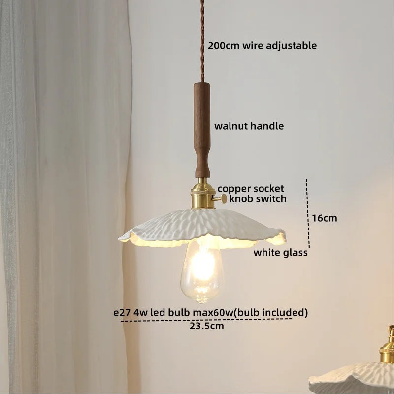 Afralia™ Copper Glass LED Pendant Lamp Modern Style for Dining Room, Bedroom, Bar.