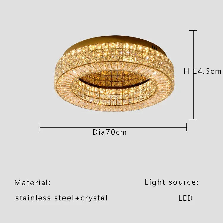 Afralia™ Crystal Two Tier Ceiling Chandelier LED Lighting for Bedroom & Living Room