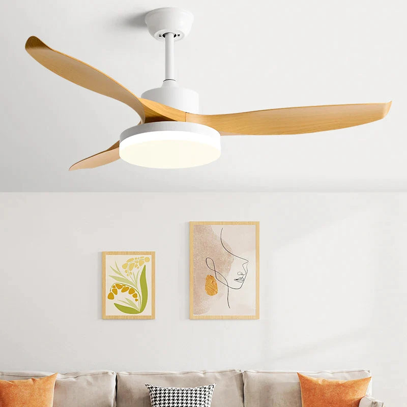 Afralia™ 52" DC Ceiling Fan with 3 ABS Blades and 60W LED Light, Remote Control