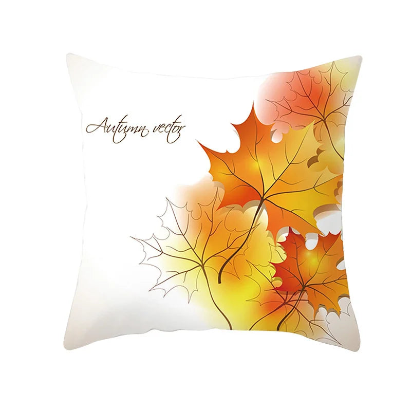 Afralia™ Autumn Maple Leaves Pillow Cases Short Plush Cushion Cover Sofa Pillowslip